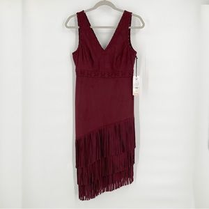 Idyllwind Fueled by Miranda Lambert Burgundy Faux Suede Asymmetrical Dress Small
